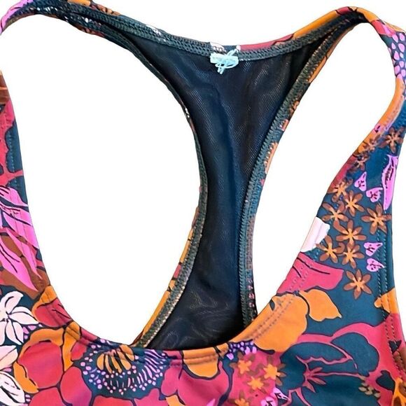 Free‎ People Movement Free Love Orange Floral Print Sports Bra Size XS - Picture 3 of 4